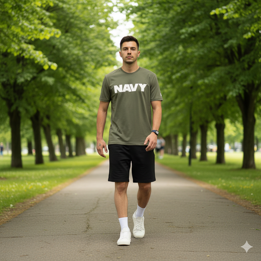 Navy Khaki Kısa Kollu Tişört