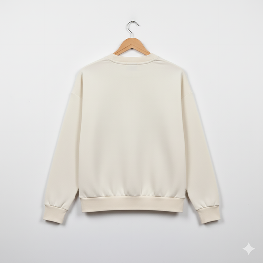 Vintage White Oversized Kadın Sweatshirt