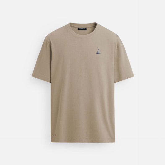 Logo Beige Kısa Kollu Tişört