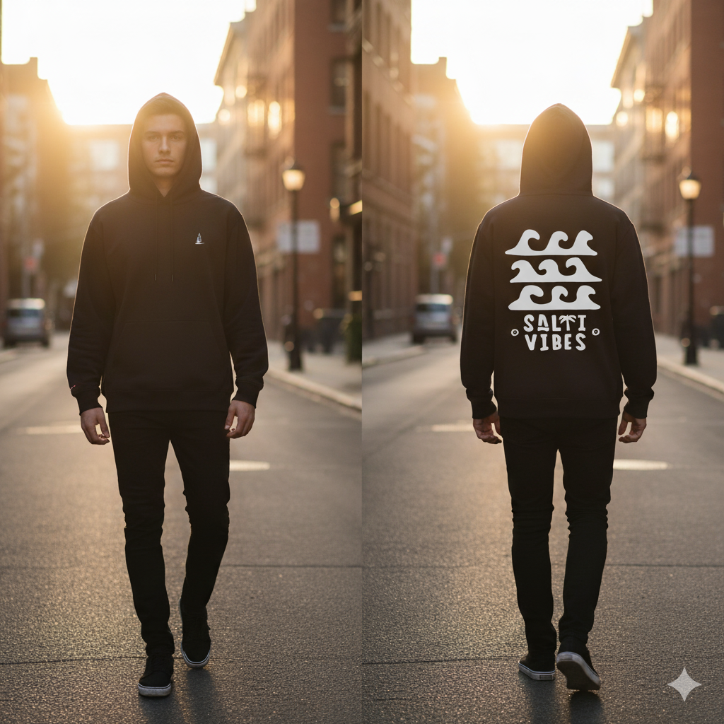 Salti Vibes Black Kapüşonlu Sweatshirt