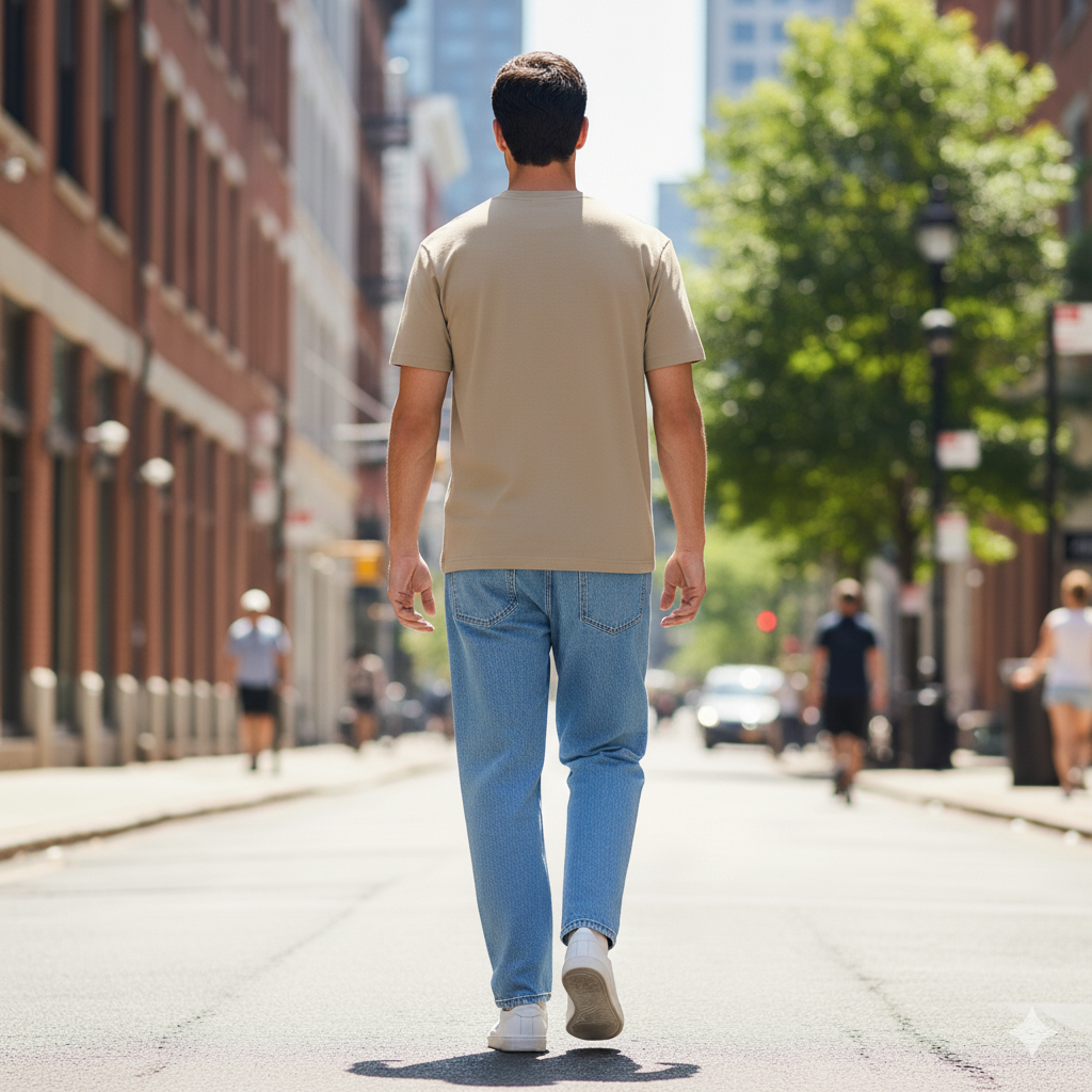 Logo Beige Kısa Kollu Tişört