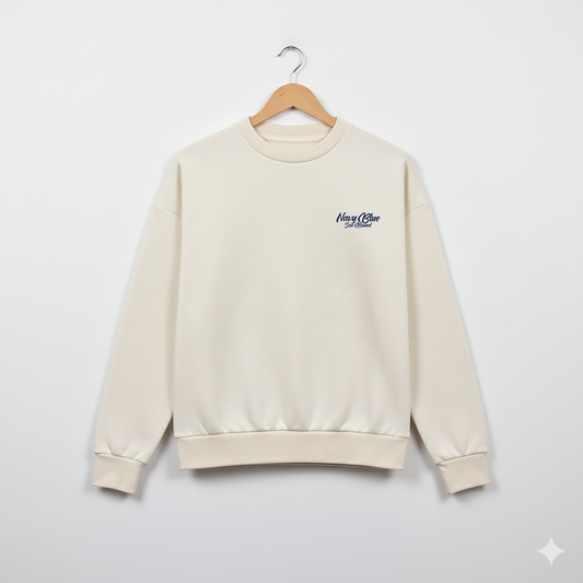 Vintage White Oversized Kadın Sweatshirt