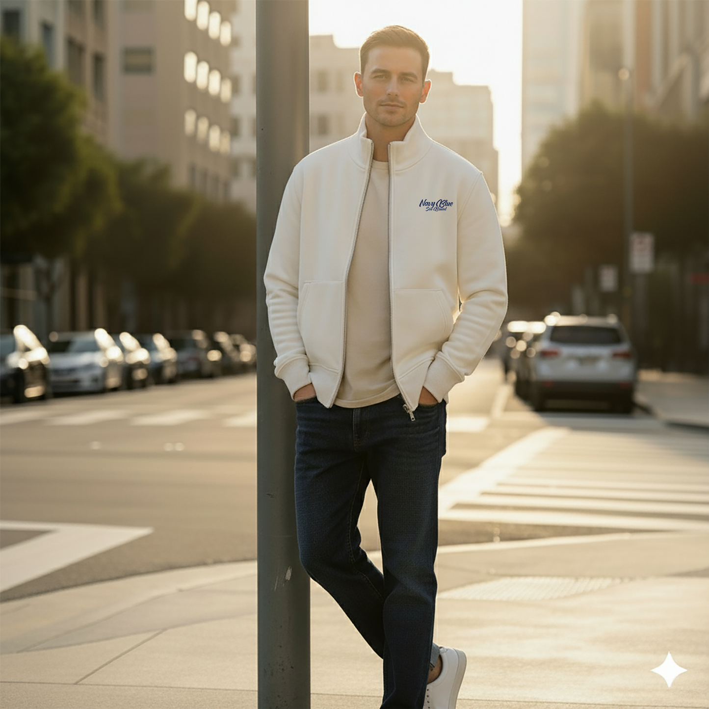 Vintage White Fullzip Jacket