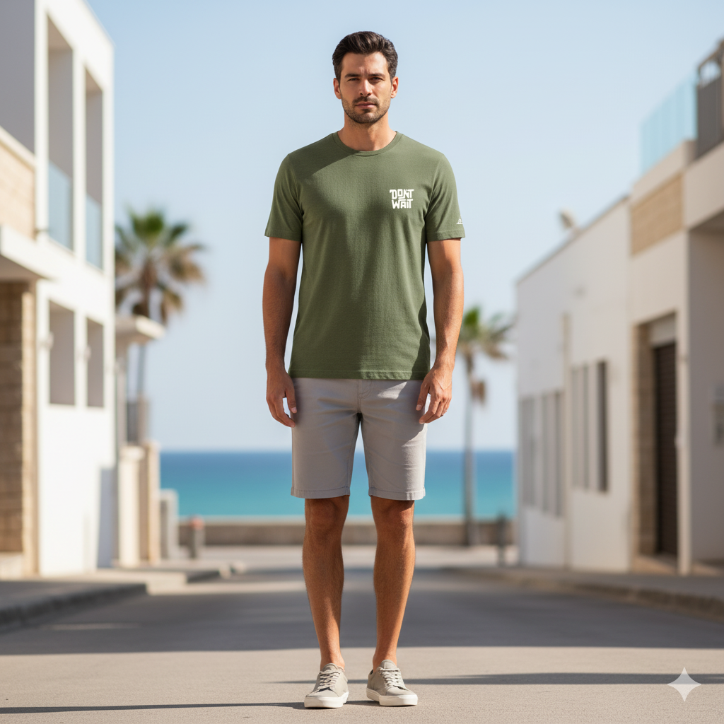 Don't Wait Khaki Kısa Kollu Tişört