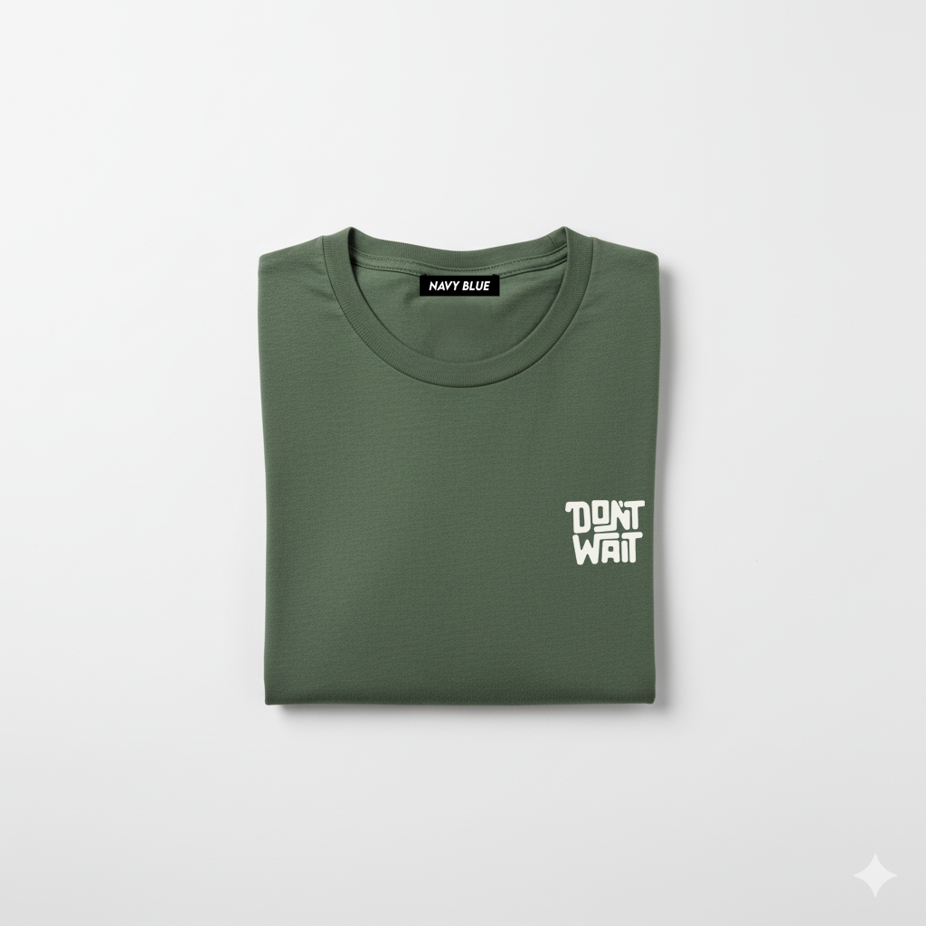 Don't Wait Khaki Kısa Kollu Tişört